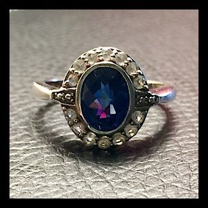 Sterling & sapphire ring